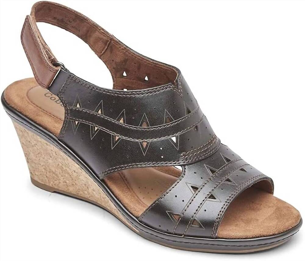NEW COBB HILL women's janna perf sling sandal in black